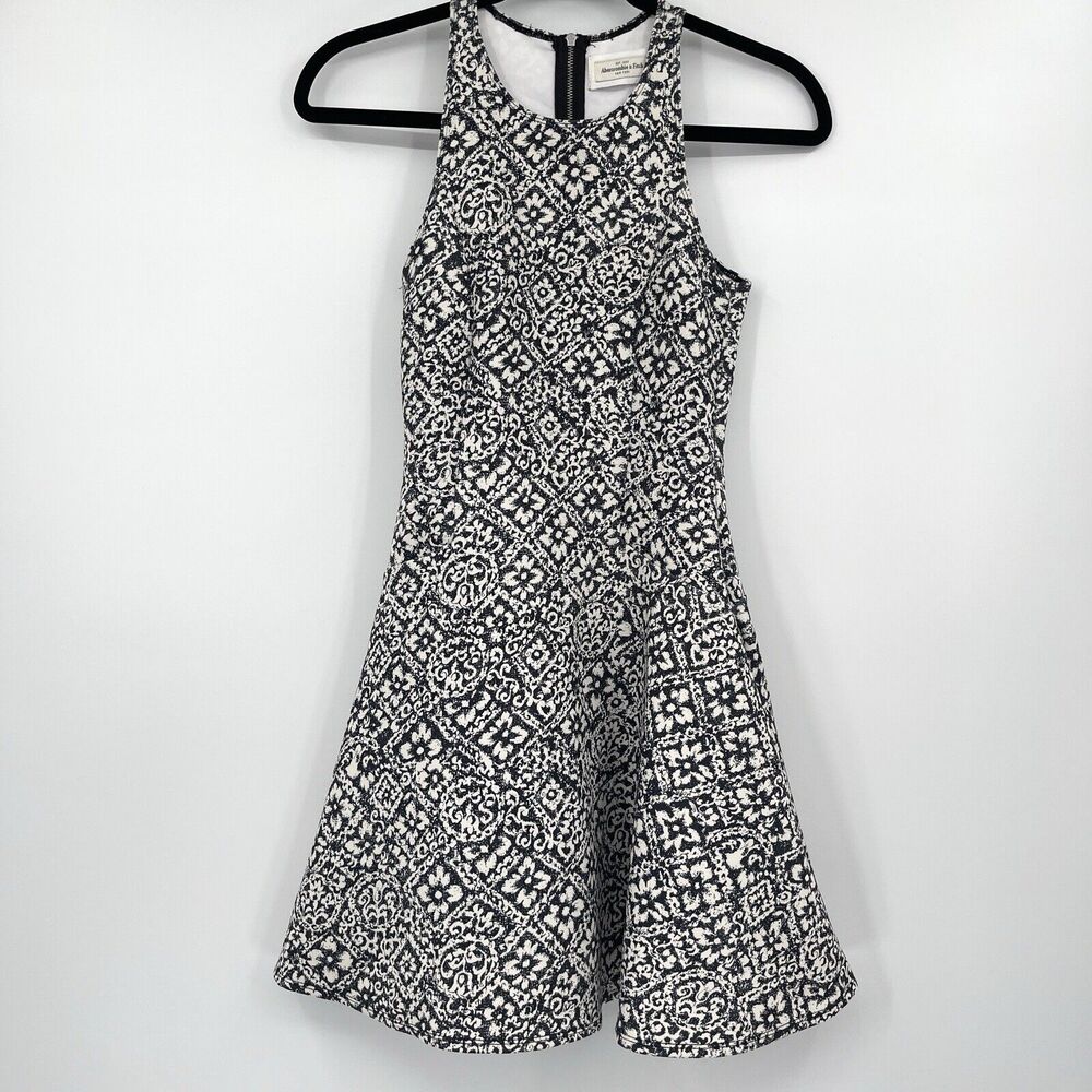 Abercrombie Fitch Womens Dress Size XSmall Gray Floral Racerback Skater Mini